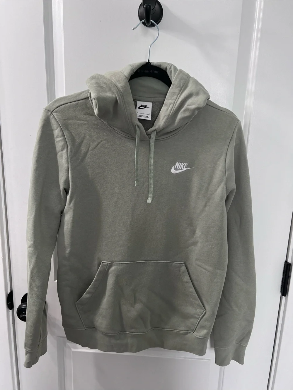 Nike Club Fleece Hoodie Sage Green Embroidered Logo Pullover